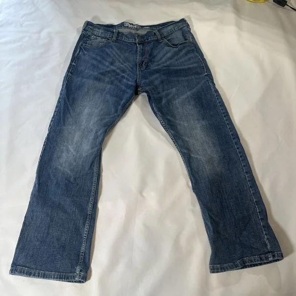 Wrangler Retro Jeans Mens 38 x 30 Blue Slim Boot Cut Denim Western Cowboy Rock - Picture 1 of 8
